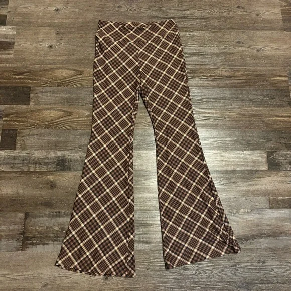 #0072 Plaid Flare Pants, size M - Picture 1 of 2